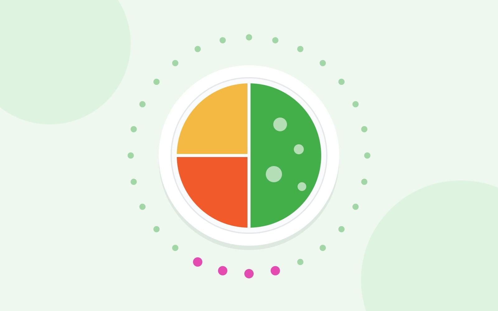 Illustration of a balanced plate surrounded by a ring of dots representing a monthly cycle